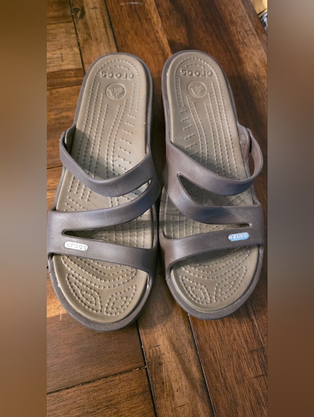 Crocs Women's Brown Slip-On Strappy Sandals